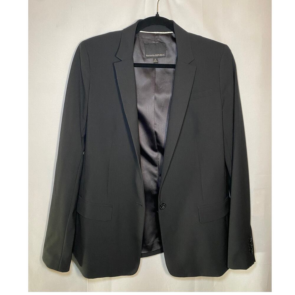 Banana Republic - Black Blazer - Women's Size 6 - Picture 4 of 11